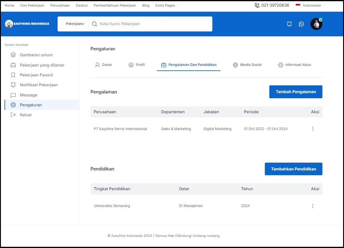 Cara Membuat akun Baru di Easyhire